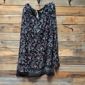 Max Studio Black and Purple Floral Blouse